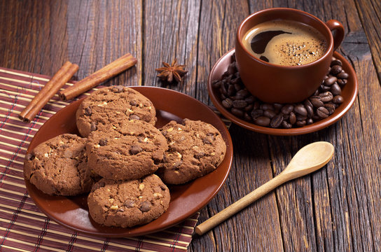 Coffee and chocolate cookies