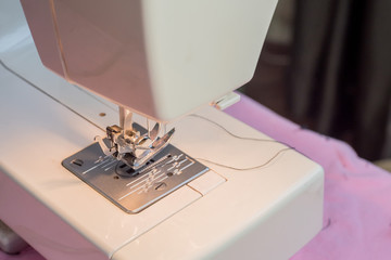 Close-up of modern sewing machine