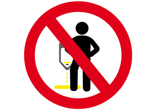 Schild Danebenpinkeln verboten