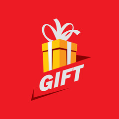 vector logo box with gifts