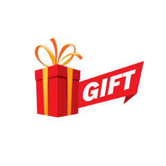 vector logo box with gifts
