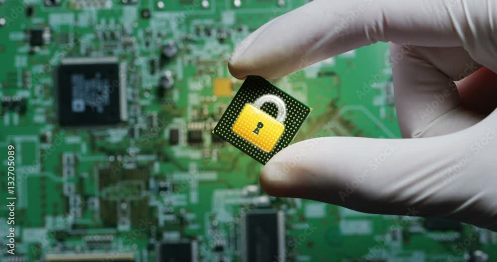 Poster macro shot of a chip, futuristic and modern advanced technology system. the circuit is used in the c