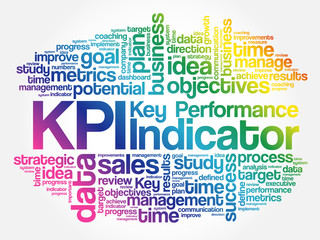 KPI - Key Performance Indicator word cloud collage, business concept background