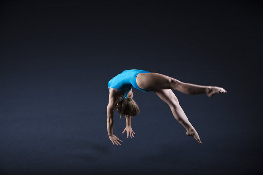 Gymnast doing back handspring