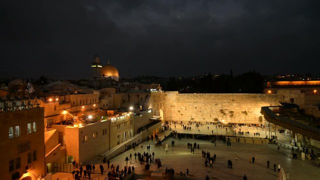 Western wall in the old city of the Jerusalem, Israel.