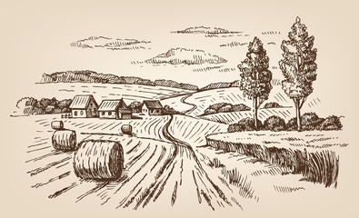 hand drawn village © bioraven