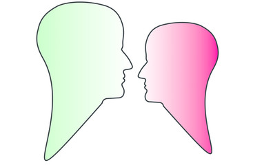 Two heads as 3D illustration