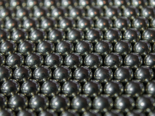 Metal Balls Lined up, in a row