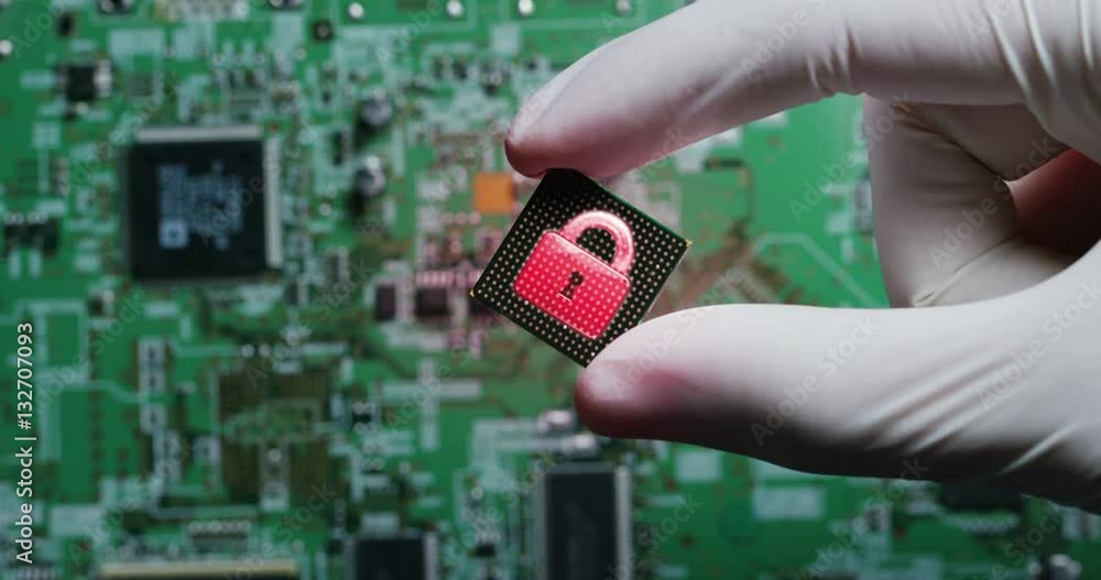 Poster macro shot of a chip, futuristic and modern advanced technology system. the circuit is used in the c