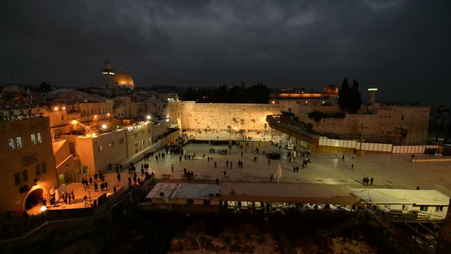 Western wall in the old city of the Jerusalem, Israel.