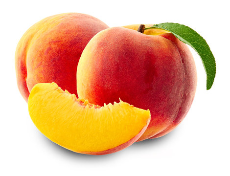 fresh peaches isolated