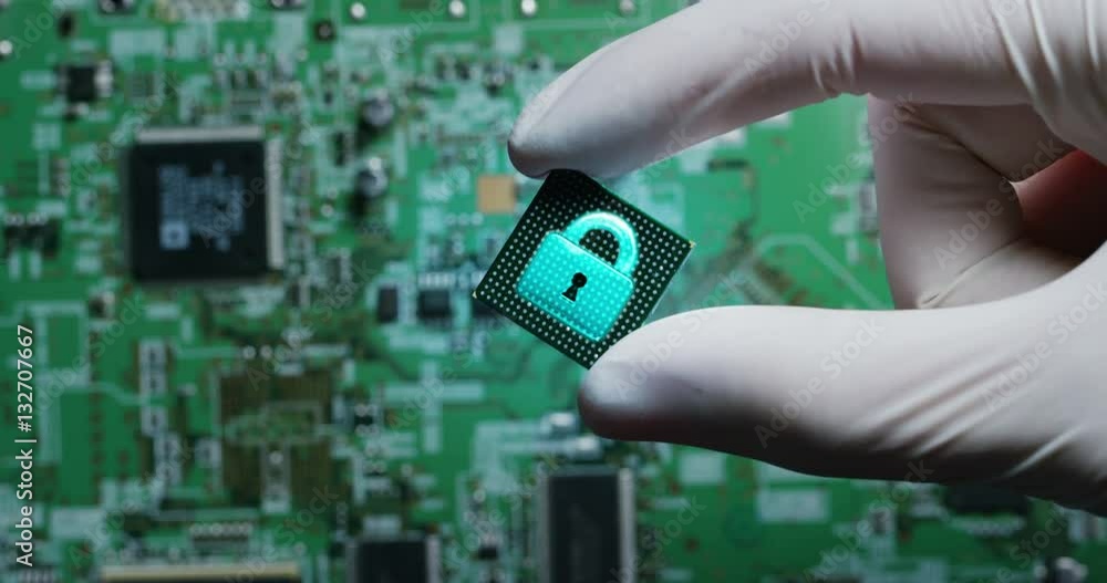 Poster macro shot of a chip, futuristic and modern advanced technology system. the circuit is used in the c