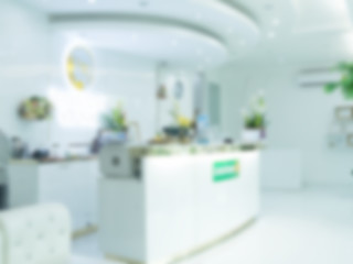 Blur view of surgery clinic counter