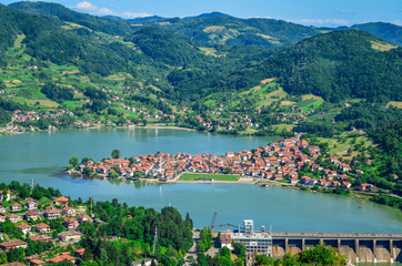 Fototapeta premium Beautiful lake peninsula (Divic, Zvornik - Bosnia and Herzegovina)