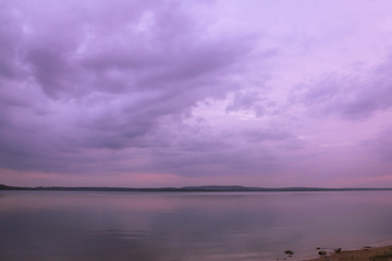 pink sky in the evening