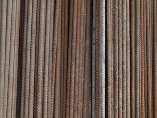 steel bar  in the construction site.