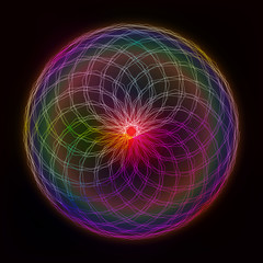 Abstract glowing fractal colorful shape