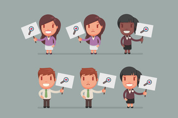 Fototapeta premium people holding signs