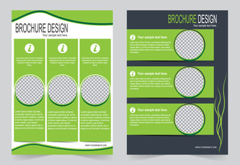 Fototapeta premium Brochure template, Flyer design green and dark gray template