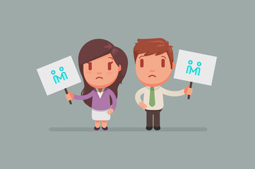 people holding signs