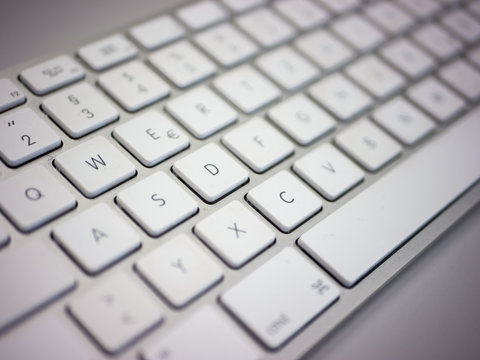 White Computer Keyboard closeup