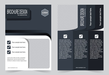 Brochure, Flyer design black and white color template