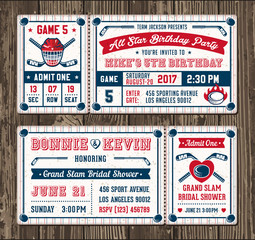 Fototapeta premium Vector Hockey Invite templates