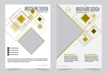 Brochure template, Flyer design yellow template