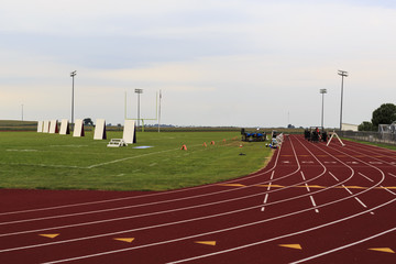 the field is all ready for rehearsal