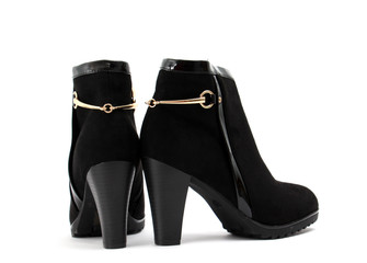 Woman fashion  boots on white background