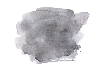 black ink abstract watercolor on white background