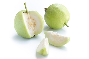 Fototapeta na wymiar Fresh guava on white background