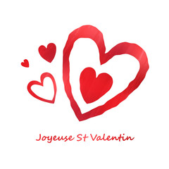 Carte JOYEUSE SAINT VALENTIN avec cœurs 