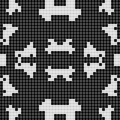 black and white curtain lace square geometric seamless texture background with simple pattern