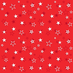 Red pattern with stars. Vector stellar background