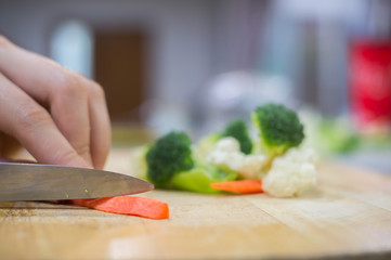 A Cooking Healthy Food in Home.