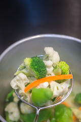 Boiled vegetables. A Cooking Healthy Food.