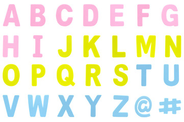 A-Z Color English Alphabet foam with clipping path