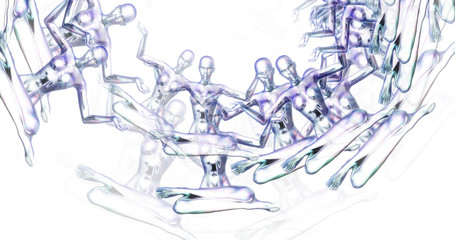 Computer generated image of meditating females