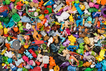 Fototapeta na wymiar A collection of mixed mini toys