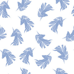 Fototapeta na wymiar Seamless pattern with silhouettes of unicorns.