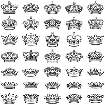 Crown collection - vector illustration