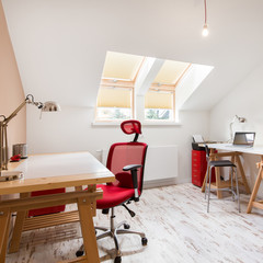 Home office at the attic
