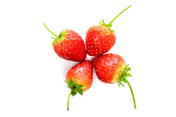 Fresh strawberry isolated on white background.