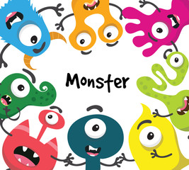 Fototapeta premium Cute Monster, Monster logo, Monster kids, monster vector set.