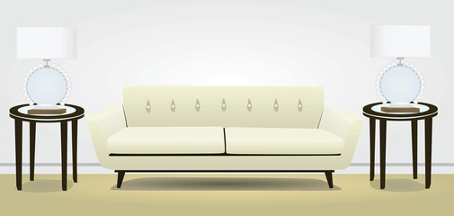Living room sofa vector