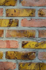 Detail of the red bricks wall