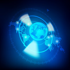 Obraz premium Concept of technological world map searching