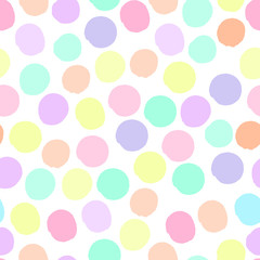 Hand drawn polka dot seamless pattern.