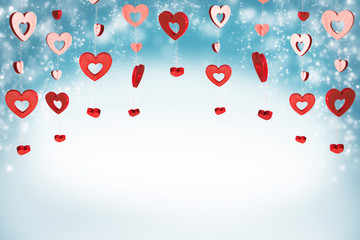 Red hearts background